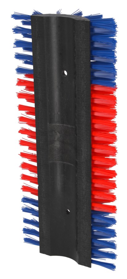 Brosse mi-circulaire bleu-rouge