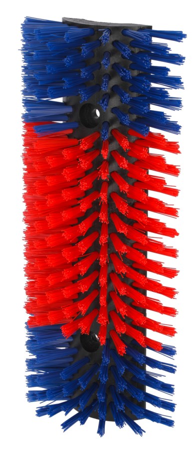 Brosse mi-circulaire bleu-rouge